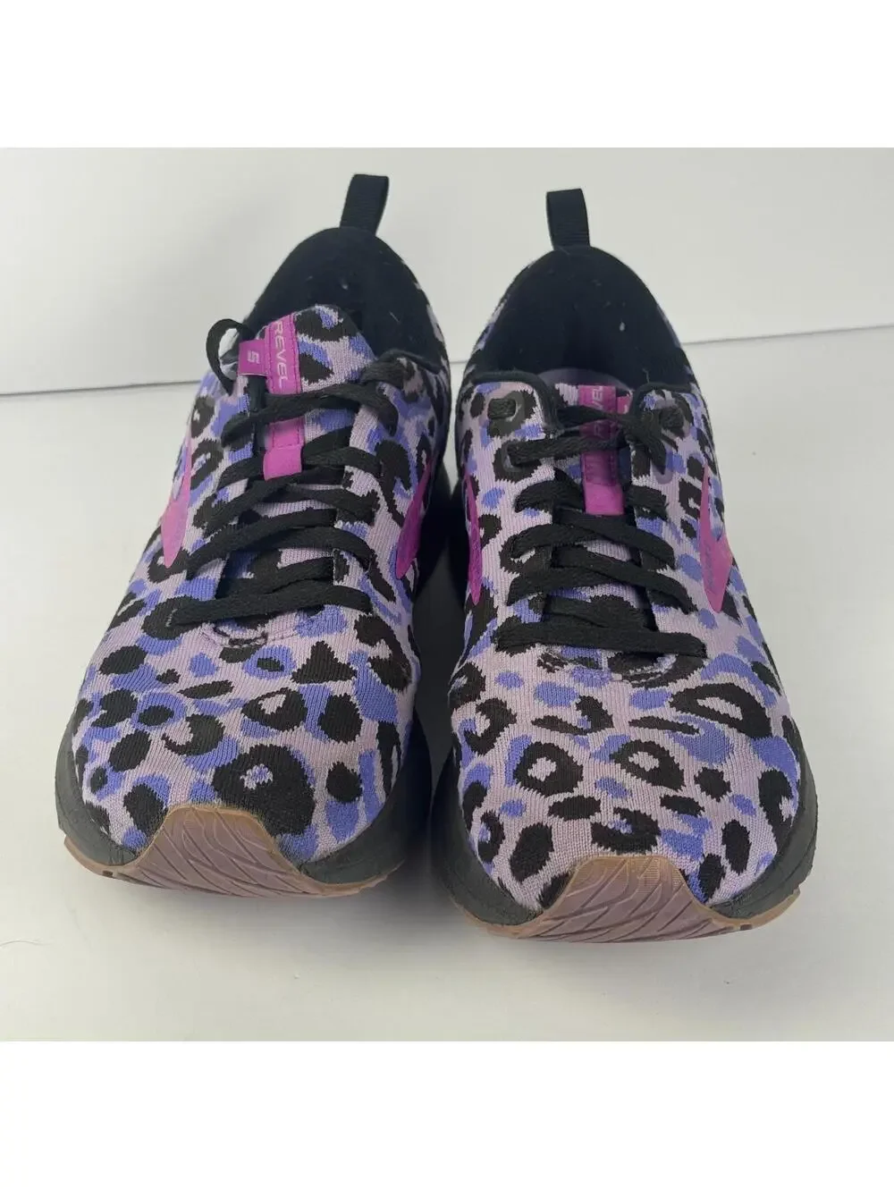 Brooks Revel 5 Purple Leopard Print Athletic Running Shoes Womens Size 10 - Picture 5 of 11